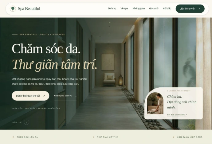 Trang chủ website Spa Beautiful