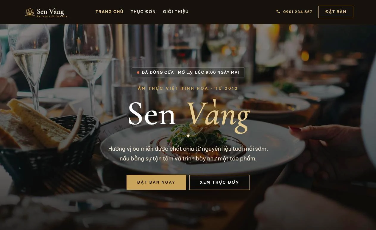 Demo nhà hàng Sen Vàng
