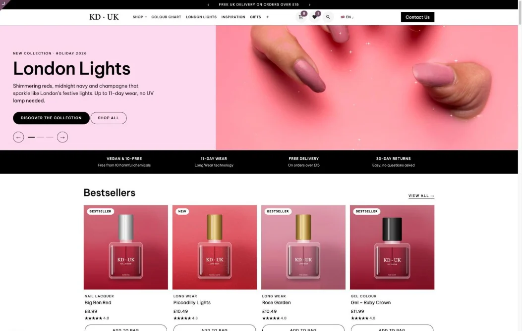 Mẫu website bán sản phẩm Nail – KD-UK